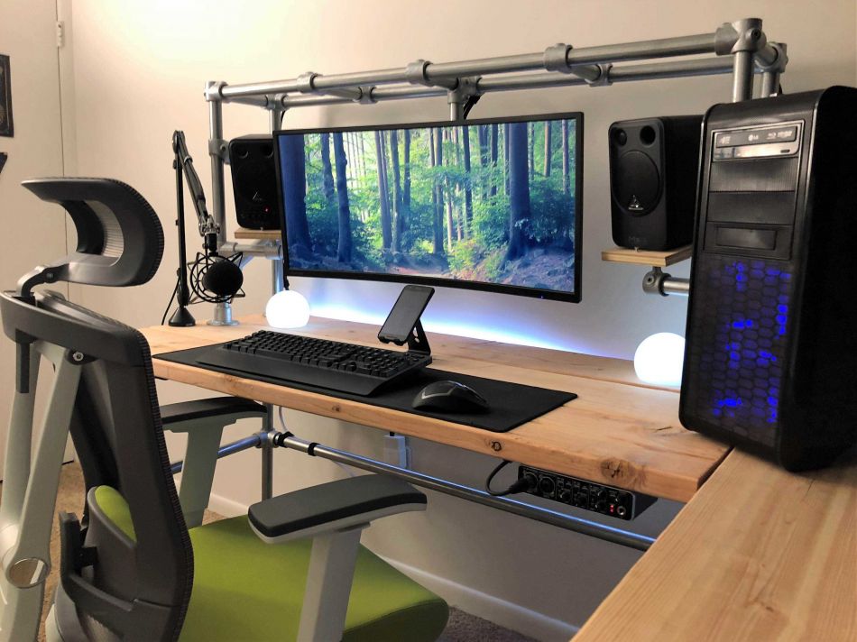 Streaming Desk For Twitch Diy Build, Diy Pipe Computer Desk Plans