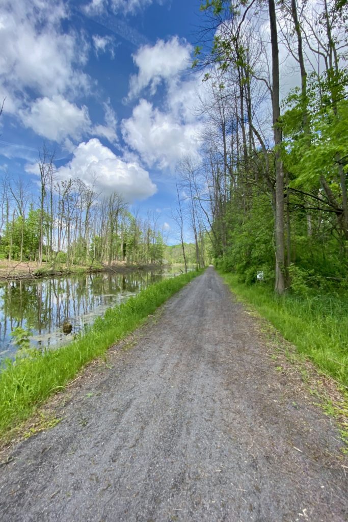 Empire State Trail Bike Tour Erie Canal Trail. Cycling along the canal.