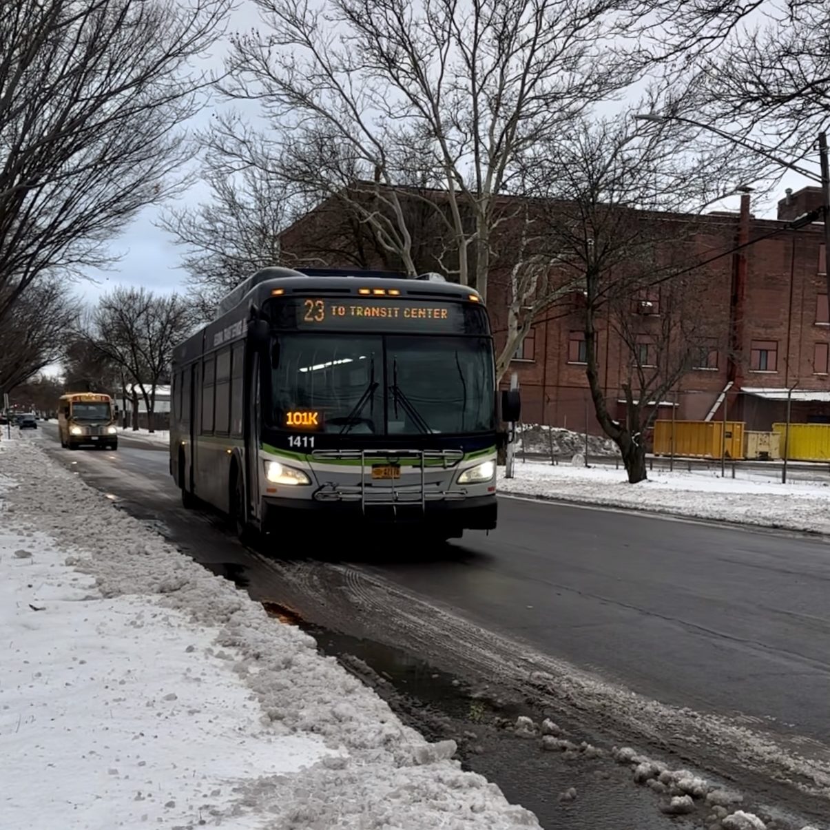 RTS Bus in Rochester, NY picking up a passanger who does not own a personal vehicle.