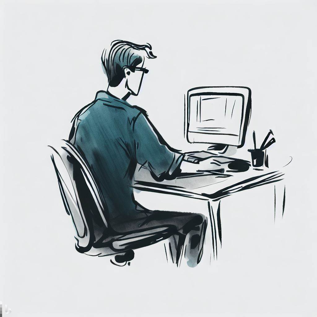 graphic designer sitting at their computer