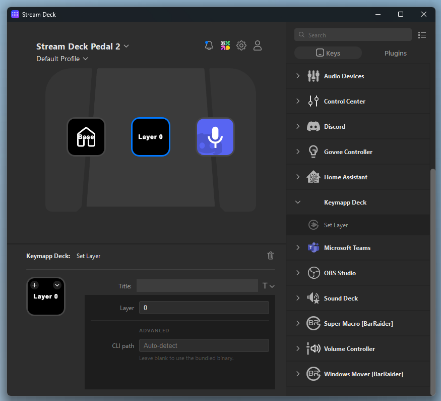 Screenshot of Keymapp Deck a Stream Deck Plugin for ZSA Keyboards